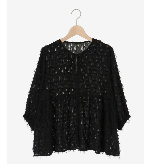 le.coeur blanc「《手洗い可能》フリンジジャガードペプラムブラウス」|シャツ・ブラウス|