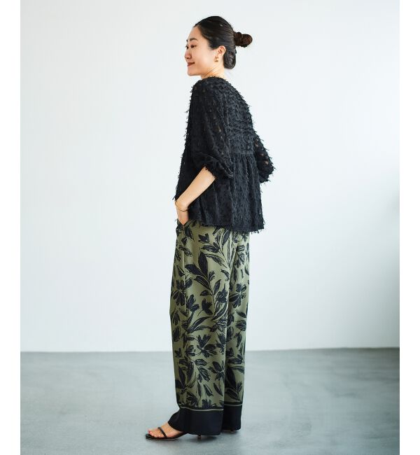 le.coeur blanc「《手洗い可能》フリンジジャガードペプラムブラウス」|シャツ・ブラウス|