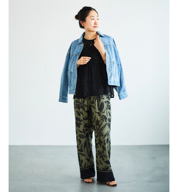 le.coeur blanc「《手洗い可能》フリンジジャガードペプラムブラウス」|シャツ・ブラウス|