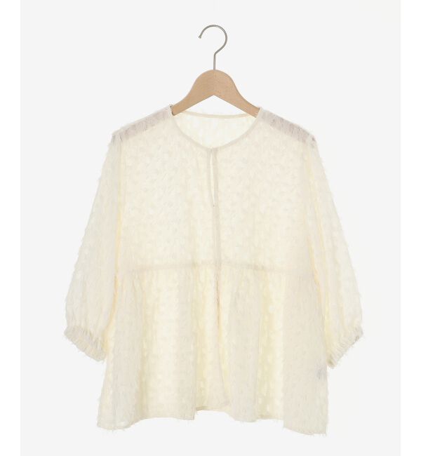 le.coeur blanc「《手洗い可能》フリンジジャガードペプラムブラウス」|シャツ・ブラウス|