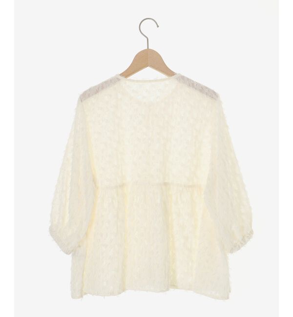 le.coeur blanc「《手洗い可能》フリンジジャガードペプラムブラウス」|シャツ・ブラウス|