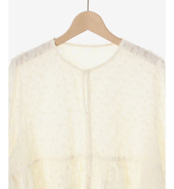 le.coeur blanc「《手洗い可能》フリンジジャガードペプラムブラウス」|シャツ・ブラウス|