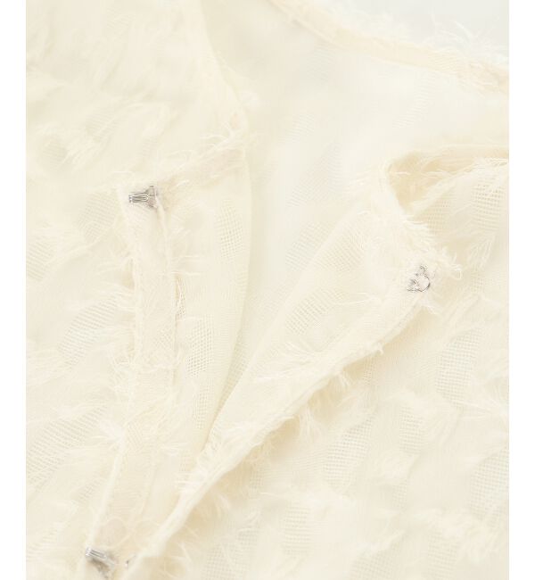 le.coeur blanc「《手洗い可能》フリンジジャガードペプラムブラウス」|シャツ・ブラウス|