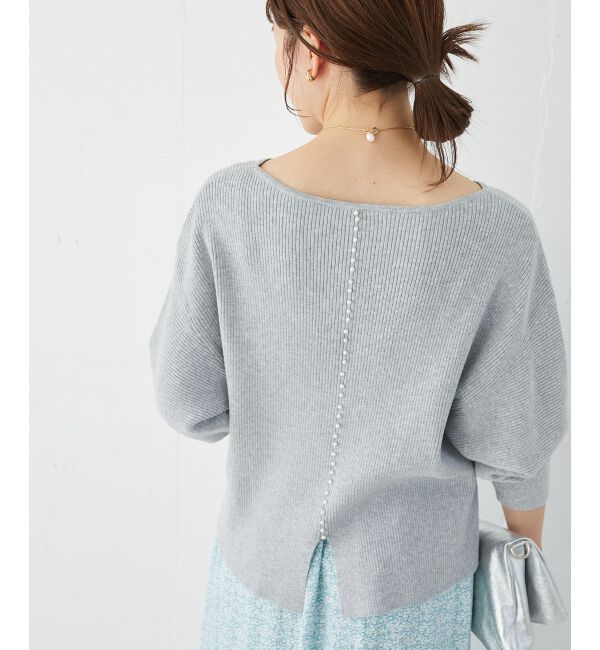 le.coeur blanc「《手洗い可能》バックパールリブニット」|ニット・セーター|