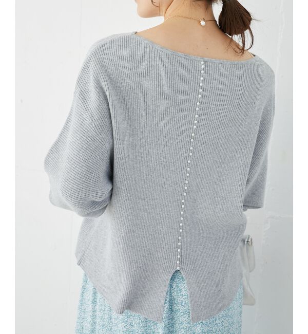 le.coeur blanc「《手洗い可能》バックパールリブニット」|ニット・セーター|