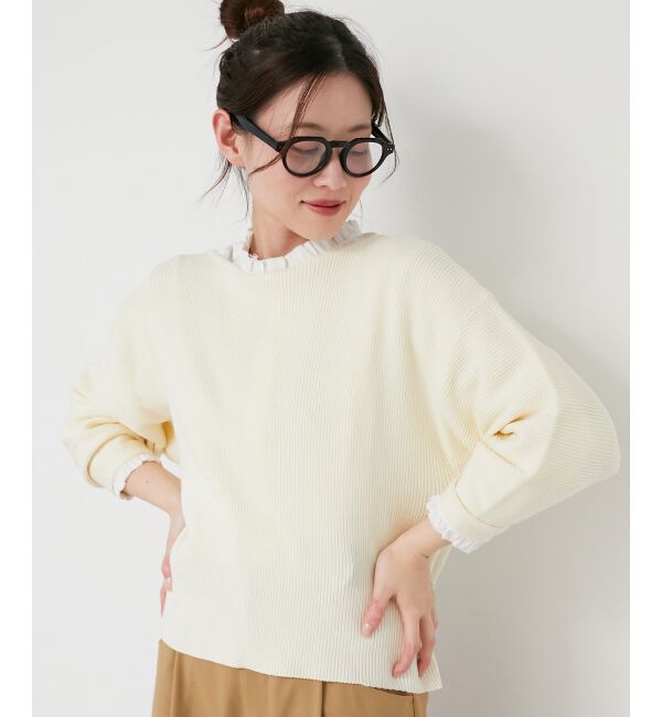 le.coeur blanc「《手洗い可能》バックパールリブニット」|ニット・セーター|