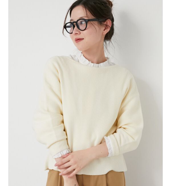 le.coeur blanc「《手洗い可能》バックパールリブニット」|ニット・セーター|