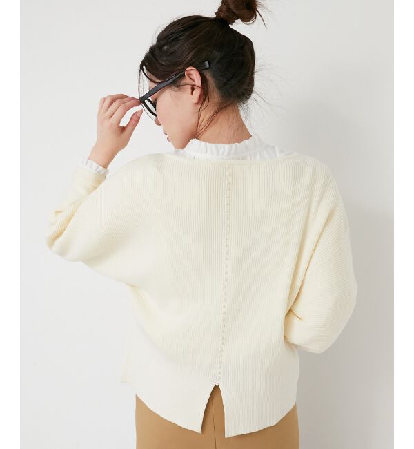 le.coeur blanc「《手洗い可能》バックパールリブニット」|ニット・セーター|