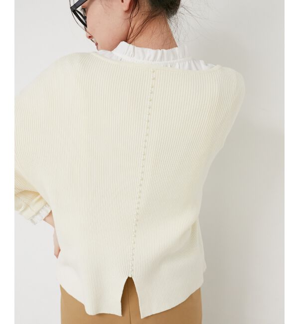 le.coeur blanc「《手洗い可能》バックパールリブニット」|ニット・セーター|