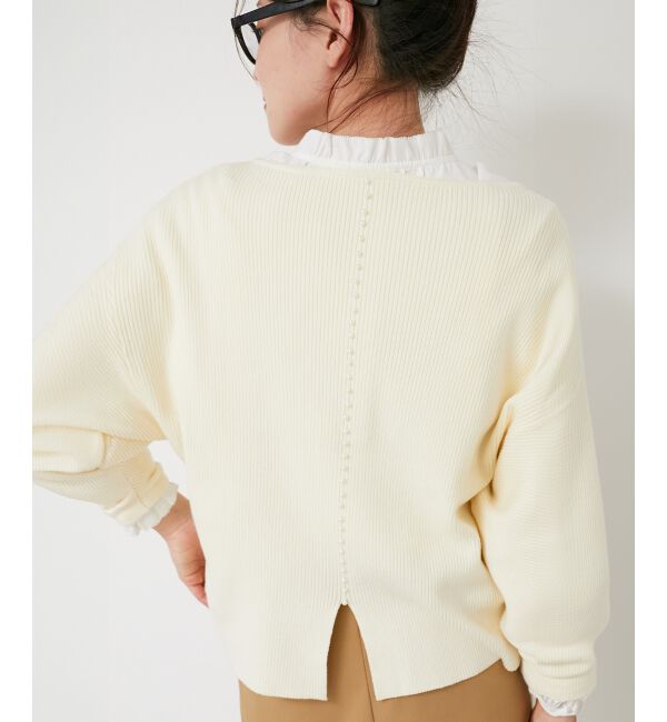 le.coeur blanc「《手洗い可能》バックパールリブニット」|ニット・セーター|