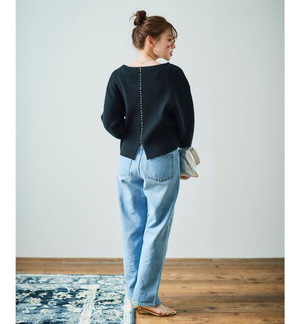 le.coeur blanc「《手洗い可能》バックパールリブニット」|ニット・セーター|