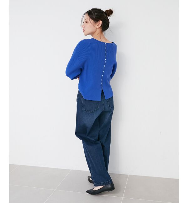 le.coeur blanc「《手洗い可能》バックパールリブニット」|ニット・セーター|