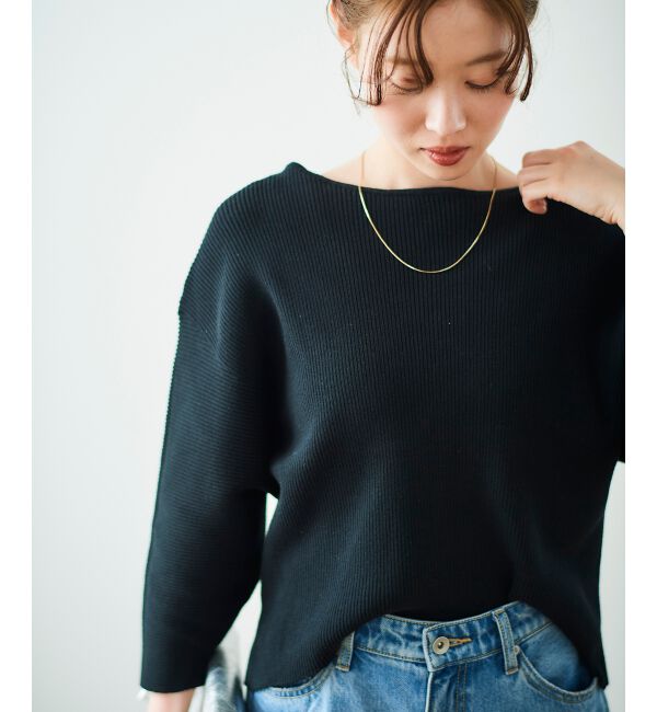 le.coeur blanc「《手洗い可能》バックパールリブニット」|ニット・セーター|