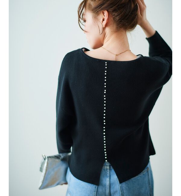 le.coeur blanc「《手洗い可能》バックパールリブニット」|ニット・セーター|