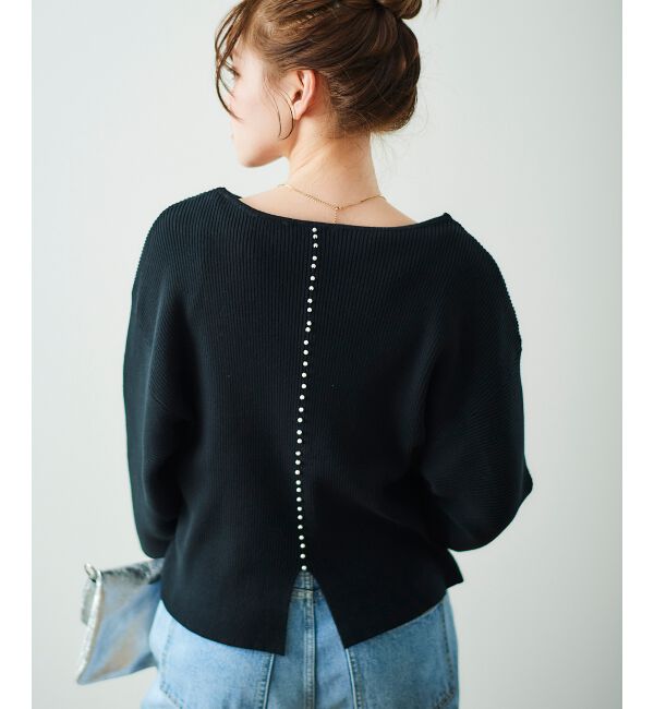 le.coeur blanc「《手洗い可能》バックパールリブニット」|ニット・セーター|