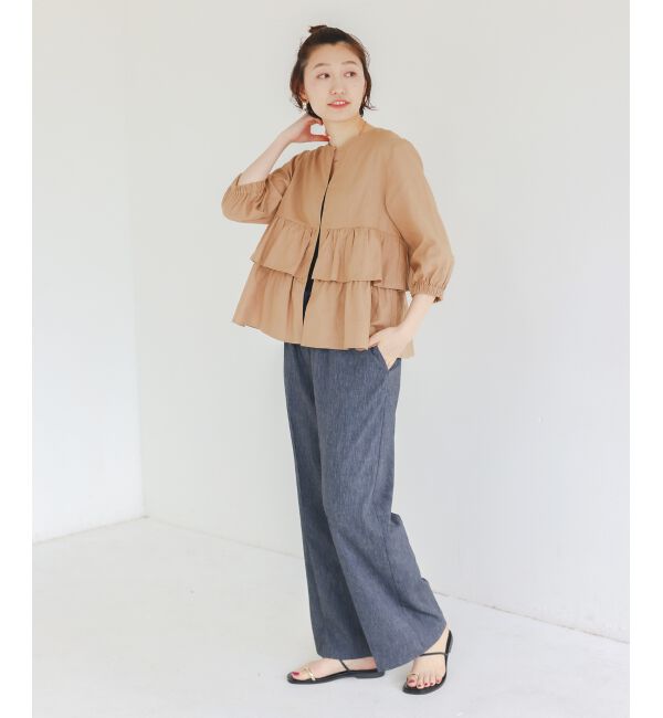  「《着映え◎》コットン麻フリルティアードジャケット」|その他|