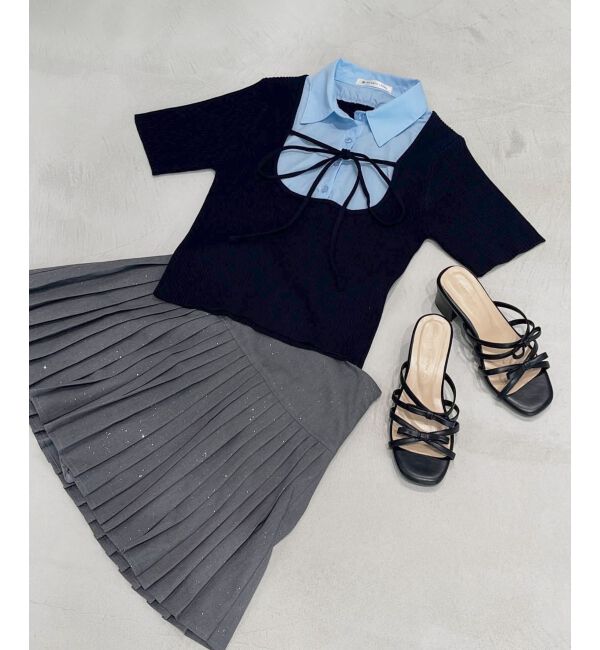  「シャツドッキングリブニット」|ニット・セーター|