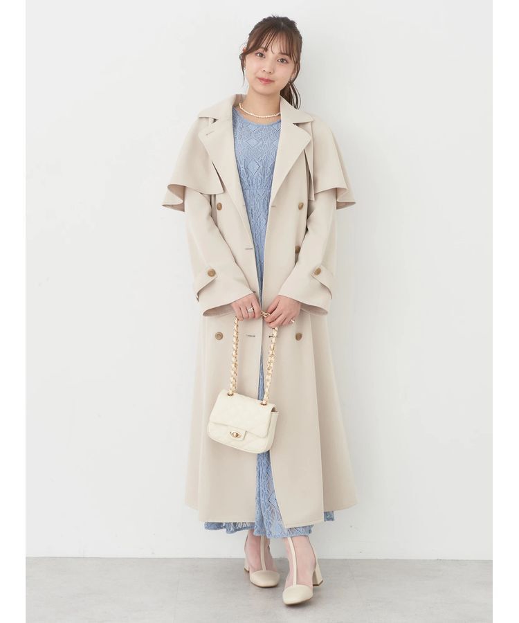 earth music&ecology「2WAYケープトレンチコート」|トレンチコート|Light beige