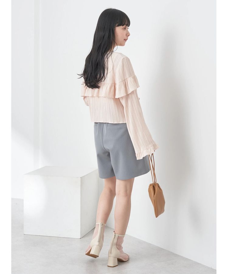 earth music&ecology「フリル切替えショートブラウス」|シャツ・ブラウス|
