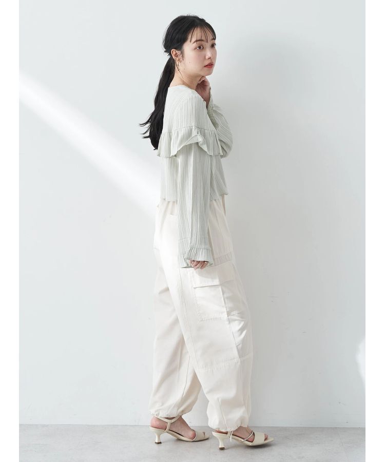 earth music&ecology「フリル切替えショートブラウス」|シャツ・ブラウス|