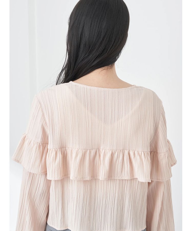 earth music&ecology「フリル切替えショートブラウス」|シャツ・ブラウス|