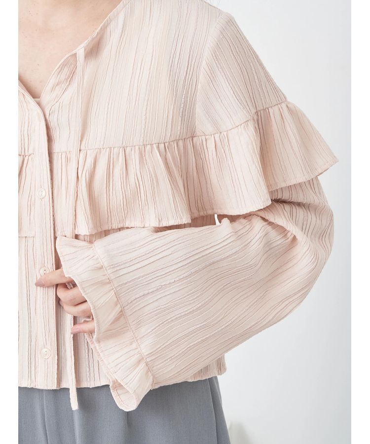 earth music&ecology「フリル切替えショートブラウス」|シャツ・ブラウス|