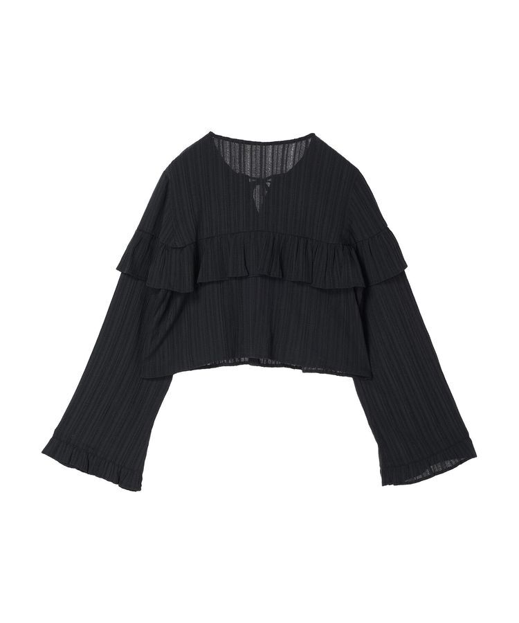 earth music&ecology「フリル切替えショートブラウス」|シャツ・ブラウス|