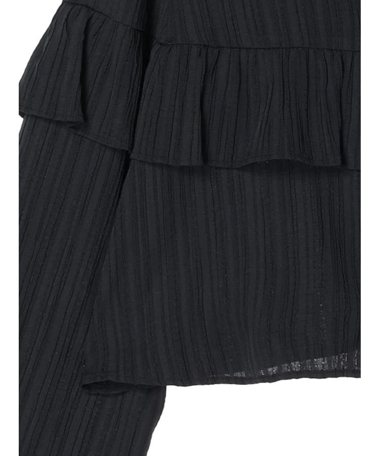 earth music&ecology「フリル切替えショートブラウス」|シャツ・ブラウス|