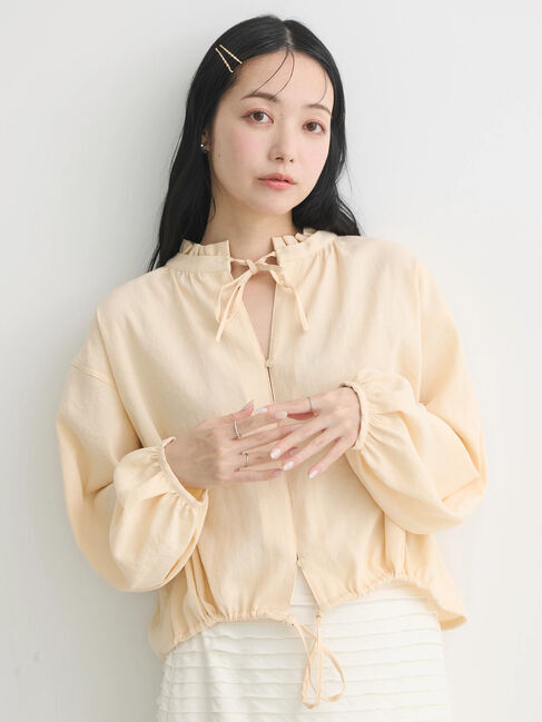 earth music&ecology「カフタンフリルブラウス」|シャツ・ブラウス|Yellow