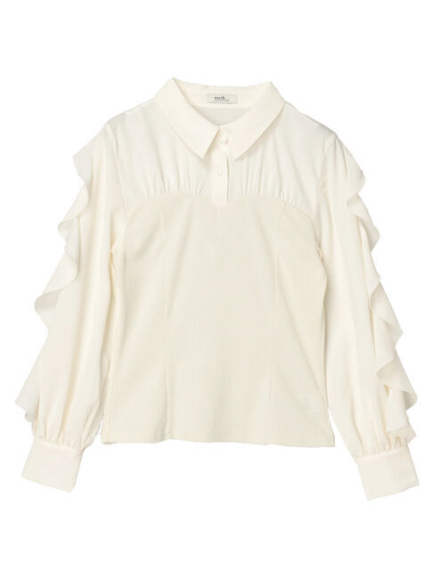 earth music&ecology「ドッキングフリルシャツ見えプルオーバー」|Tシャツ・カットソー|