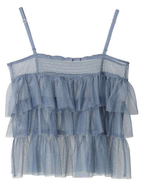 earth music&ecology「チュールティアードフリルキャミソール」|ベスト・ジレ|