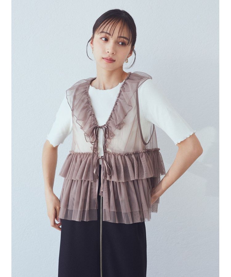 earth music&ecology「チュールベスト」|ベスト・ジレ|