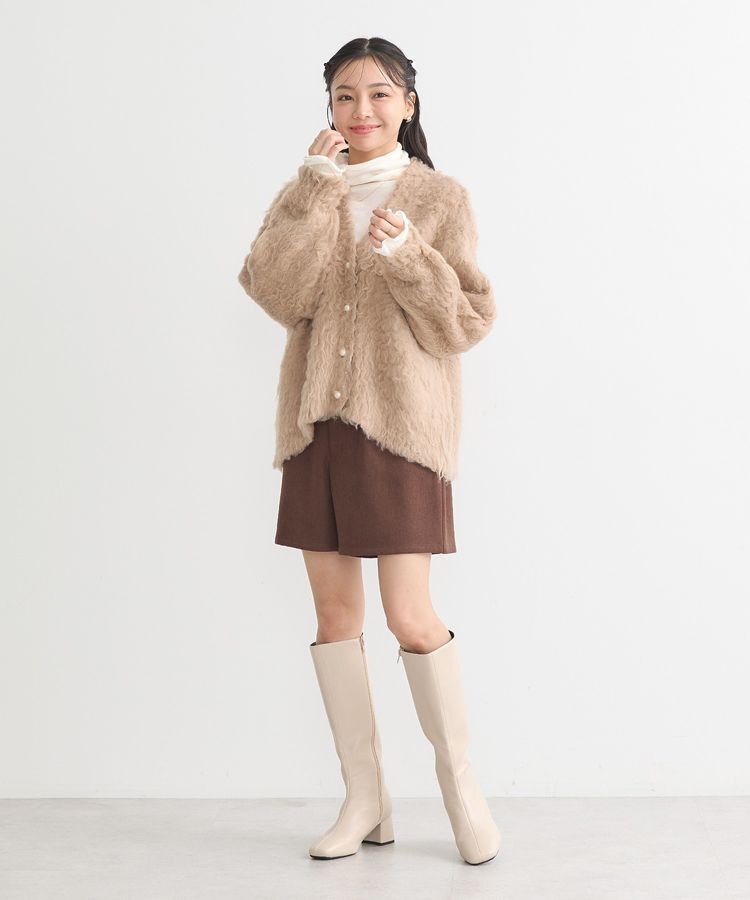 earth music&ecology「フワフワパールニットカーディガン」|カーディガン|