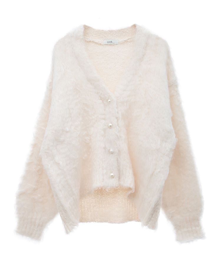 earth music&ecology「フワフワパールニットカーディガン」|カーディガン|