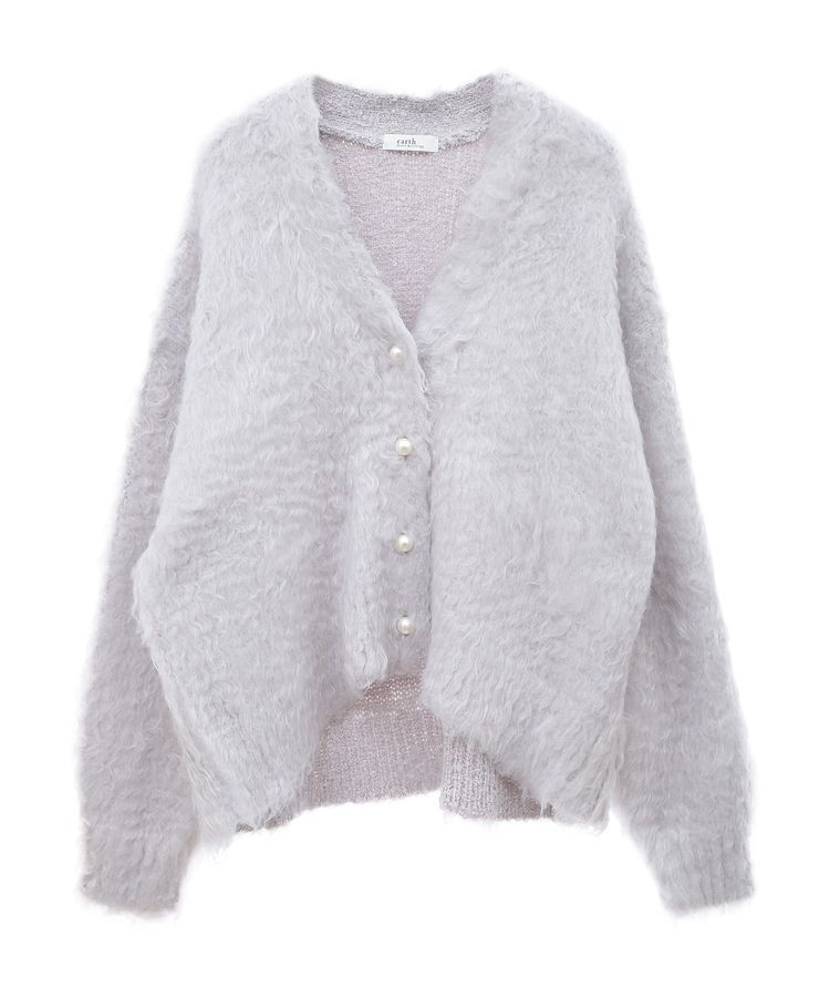 earth music&ecology「フワフワパールニットカーディガン」|カーディガン|
