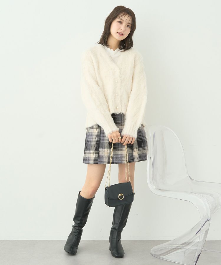 earth music&ecology「フワフワパールニットカーディガン」|カーディガン|