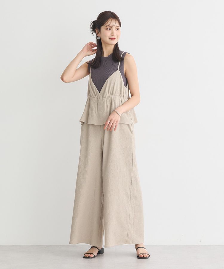 earth music&ecology「ペプラムロンパース」|オールインワン|