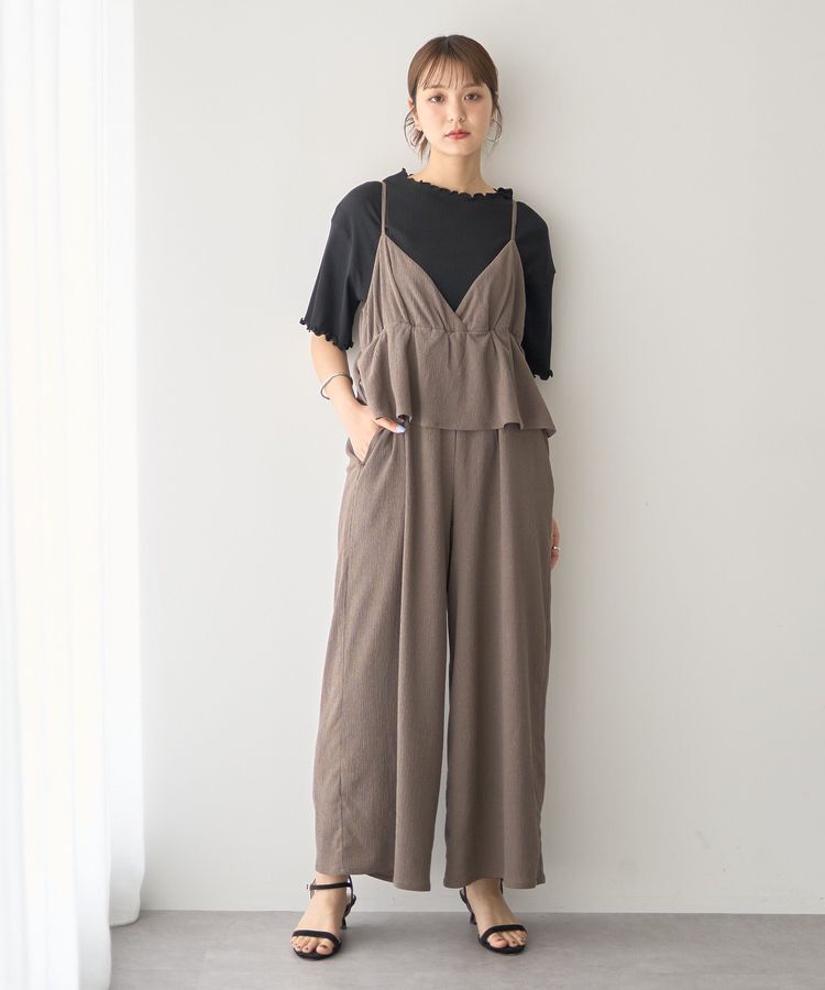 earth music&ecology「ペプラムロンパース」|オールインワン|