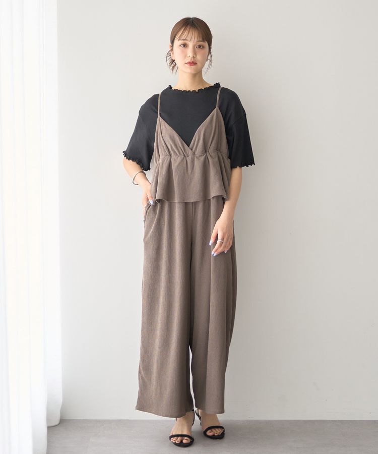 earth music&ecology「ペプラムロンパース」|オールインワン|Mocha