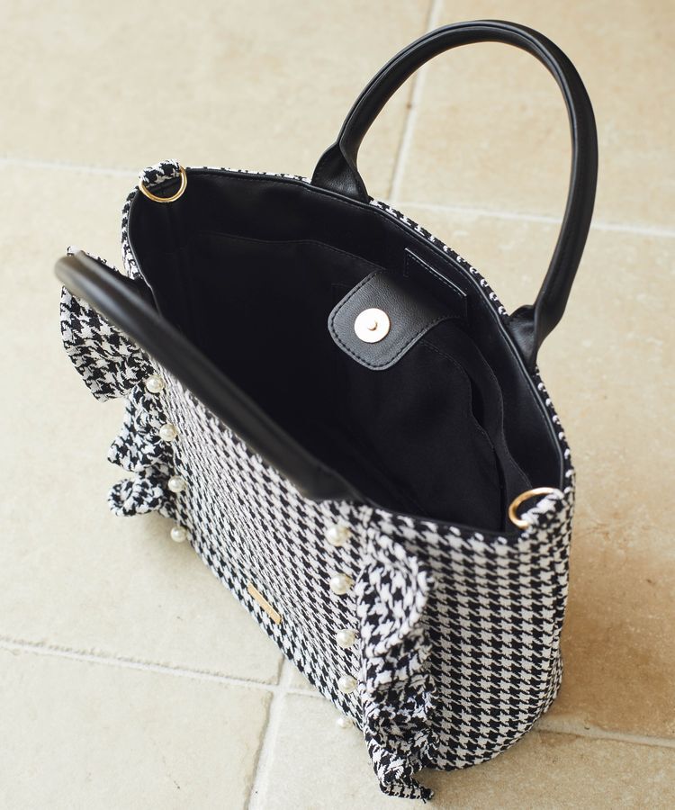 Maison de FLEUR「2Way千鳥柄フリルトートMバッグ」|トートバッグ|