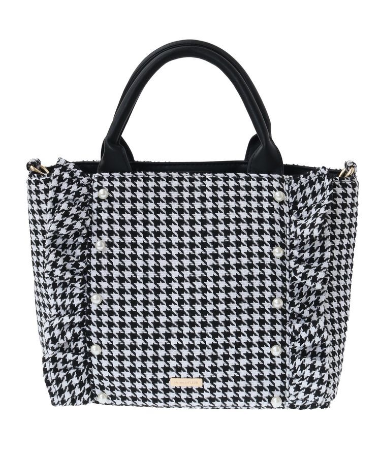 Maison de FLEUR「2Way千鳥柄フリルトートMバッグ」|トートバッグ|