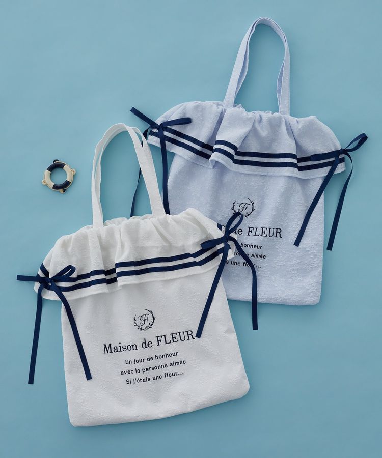 Maison de FLEUR「ラインリボンジャカードトートバッグ」|トートバッグ|
