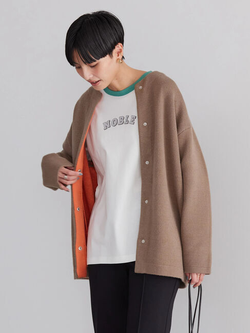 AMERICAN HOLIC「クルーネックミドルカーディガン」|カーディガン|モカ