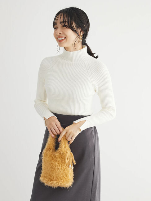 Green Parks「・Petit　Fleur　ボトルネックリブニット」|ニット・セーター|Off White