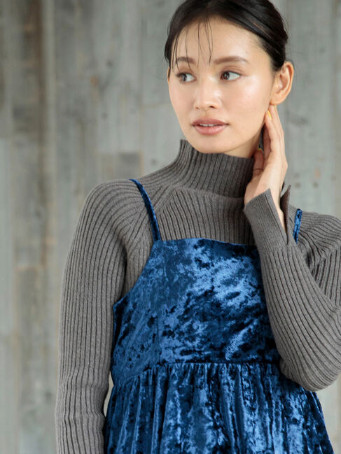 Green Parks「・Petit　Fleur　ボトルネックリブニット」|ニット・セーター|