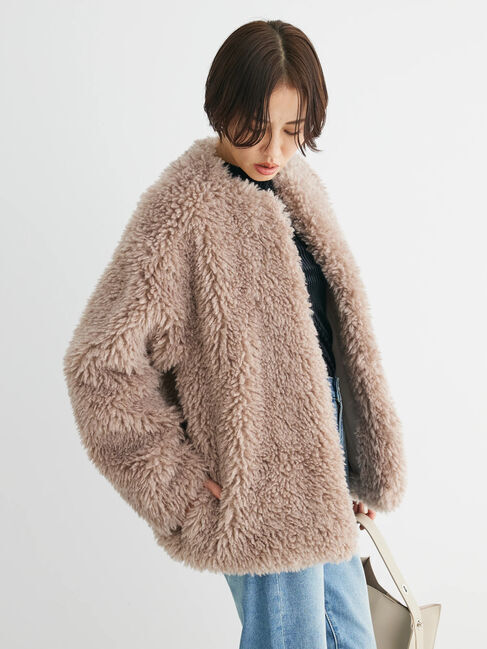 Green Parks「・ELENCARE　DUE　シープファーノーカラーコート」|その他|