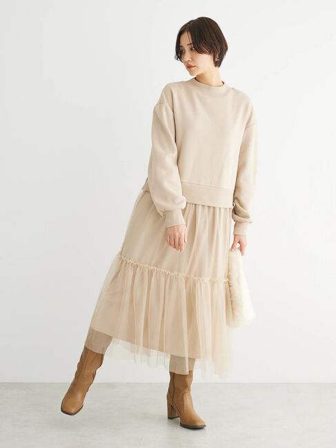 Green Parks「・SUGAR　SPOON　チュールドッキングワンピース」|ワンピース|Beige