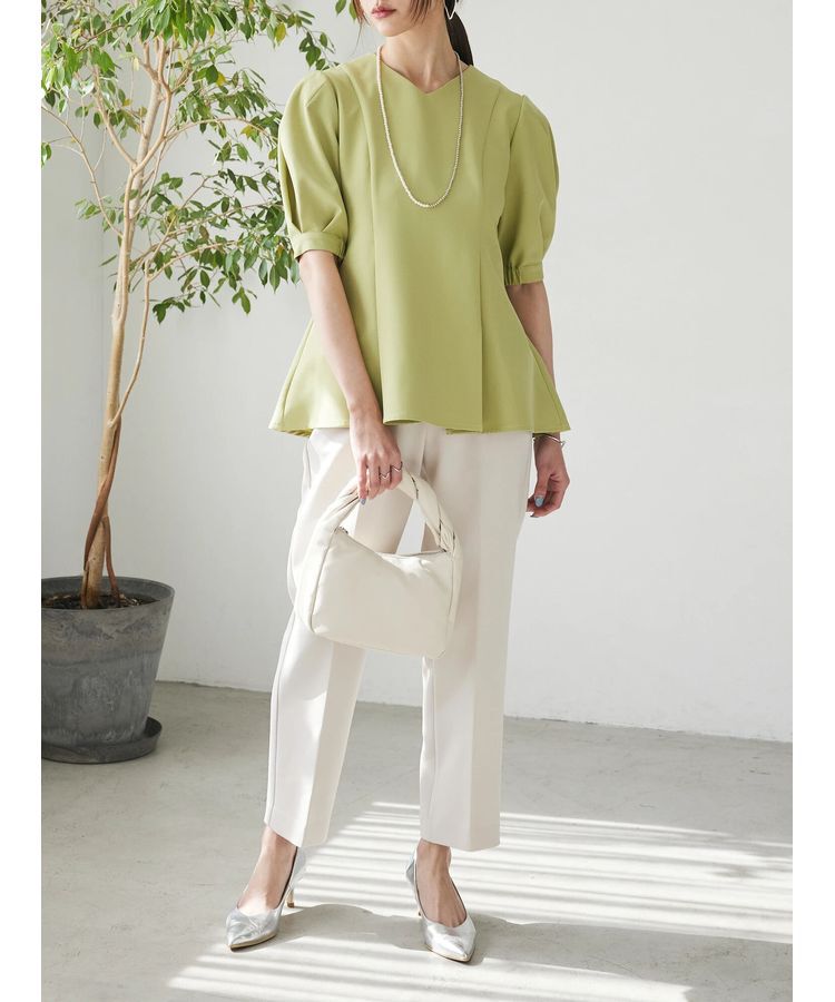 AnriettMusee「パフスリーブペプラムブラウス」|シャツ・ブラウス|