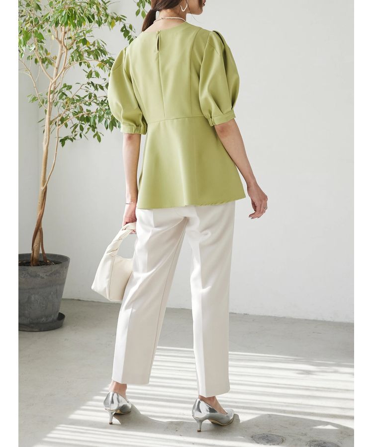 AnriettMusee「パフスリーブペプラムブラウス」|シャツ・ブラウス|