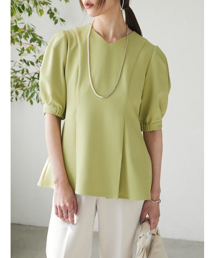 AnriettMusee「パフスリーブペプラムブラウス」|シャツ・ブラウス|